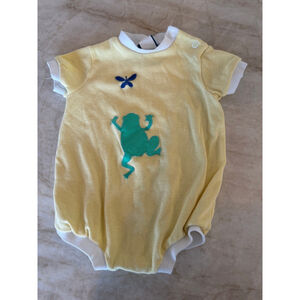 Vintage Baby Robert Jackson Bodysuit 6-9 Months Yellow Frog romper